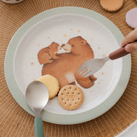 Melamine plate bear and starsMPB41