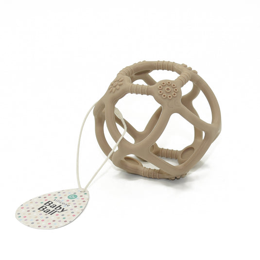 Silicone baby ball taupe 0 yrs+