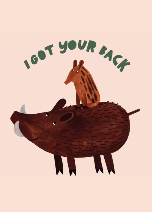 Postcard boars I got your back
