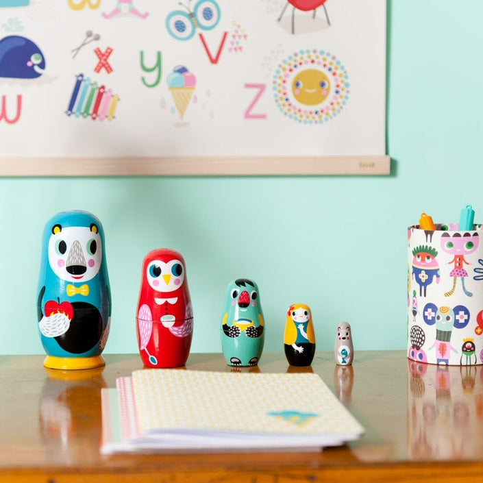 Nesting dolls in the woods