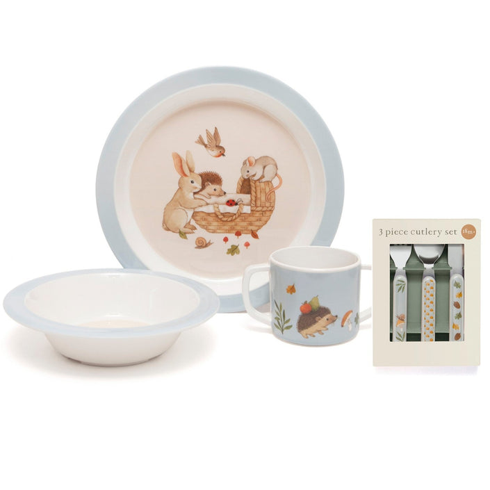 Melamine plate animal craddle dove blue
