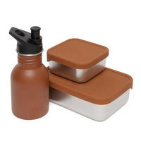 Stainless steel drinking bottle baked clay