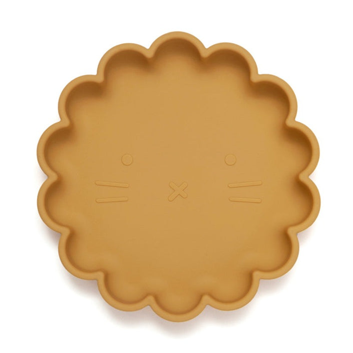 Silicone suction plate lion ochre