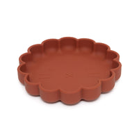 Silicone suction plate lion baked clay