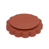 Silicone suction plate lion baked clay