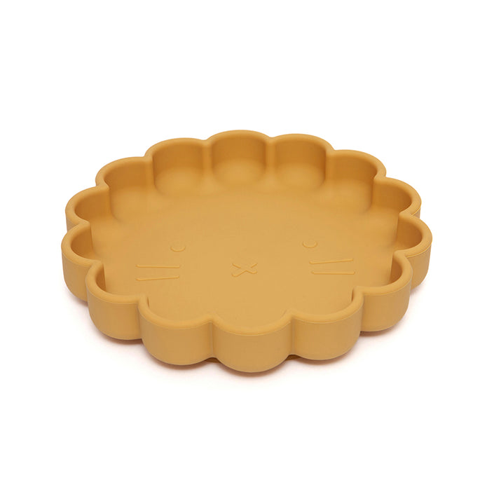 Silicone suction plate lion ochre