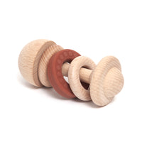 Beech wood rattle baked clay 0 yrs+