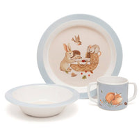 Melamine plate animal craddle dove blue