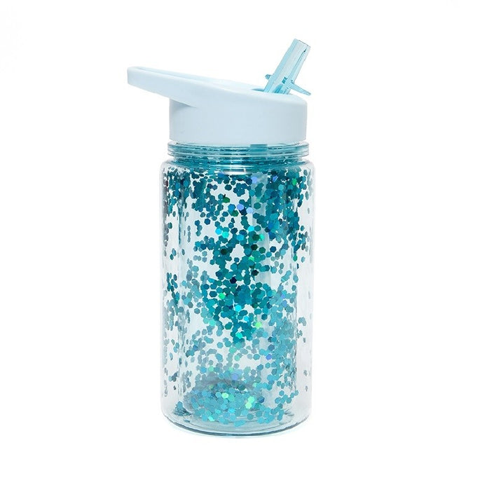 Drinking bottle glitter dusty aqua