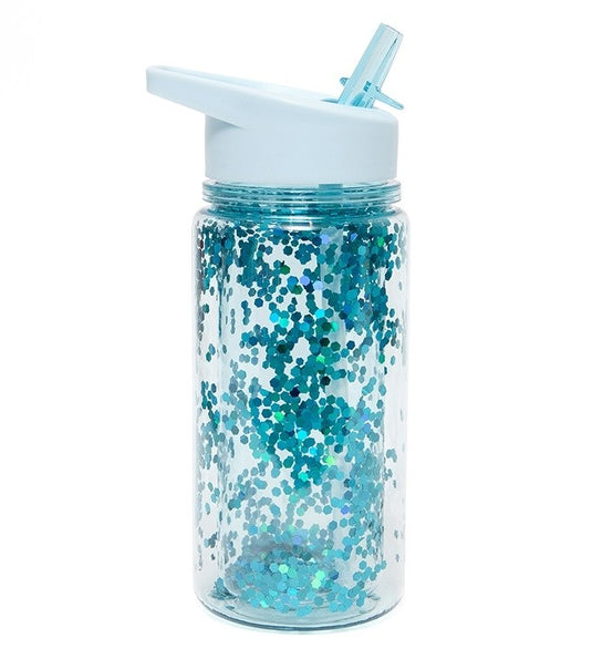 Drinking bottle glitter dusty aqua