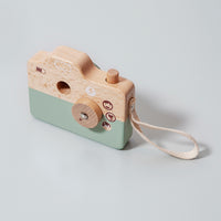 Wooden camera blue
