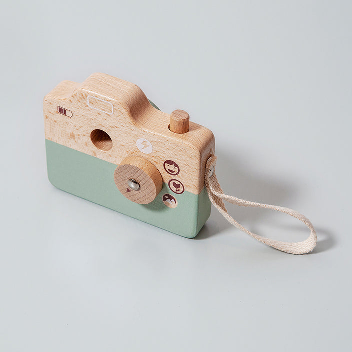 Wooden camera blue