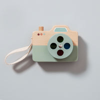 Wooden camera blue