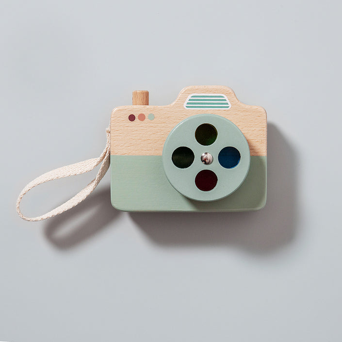 Wooden camera blue