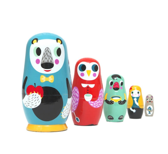 Nesting dolls in the woods