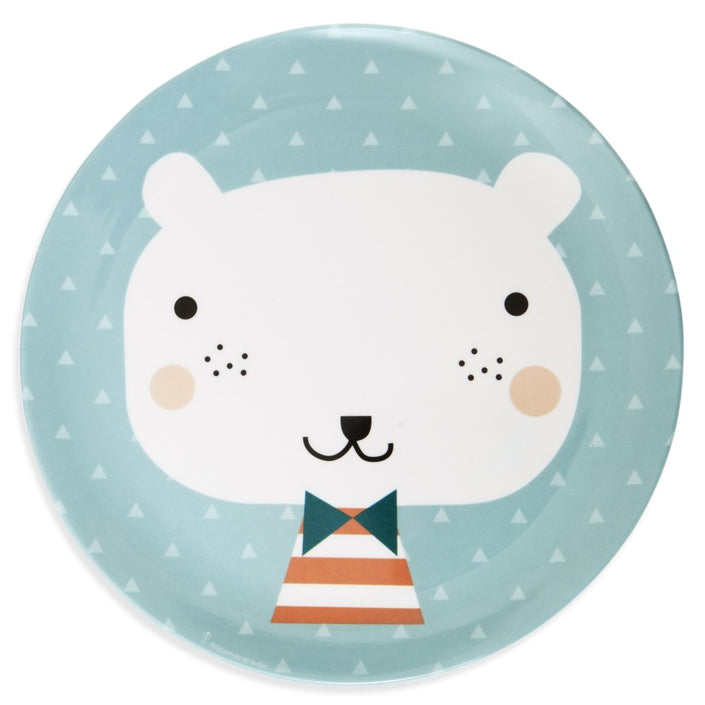 Melamine plate bear triangles jeans