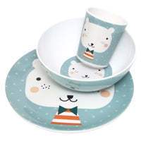 Melamine plate bear triangles jeans