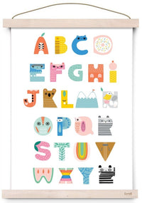 Poster ABC shaped characters 29.7 x 42 cm