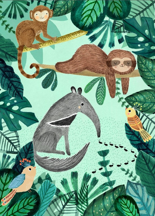 Poster Anteater and Sloth 50 x 70 cm