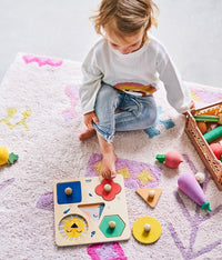 Wooden puzzle one day at the zoo