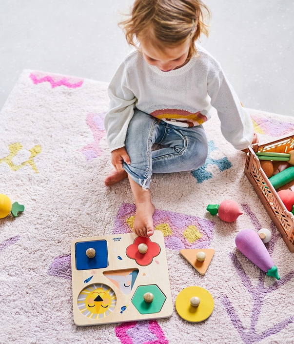 Wooden puzzle one day at the zoo