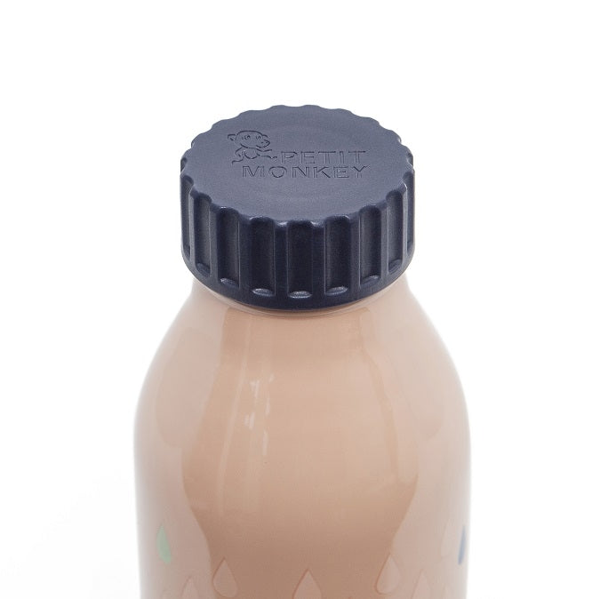 Stainless steel drinking bottle drops peach