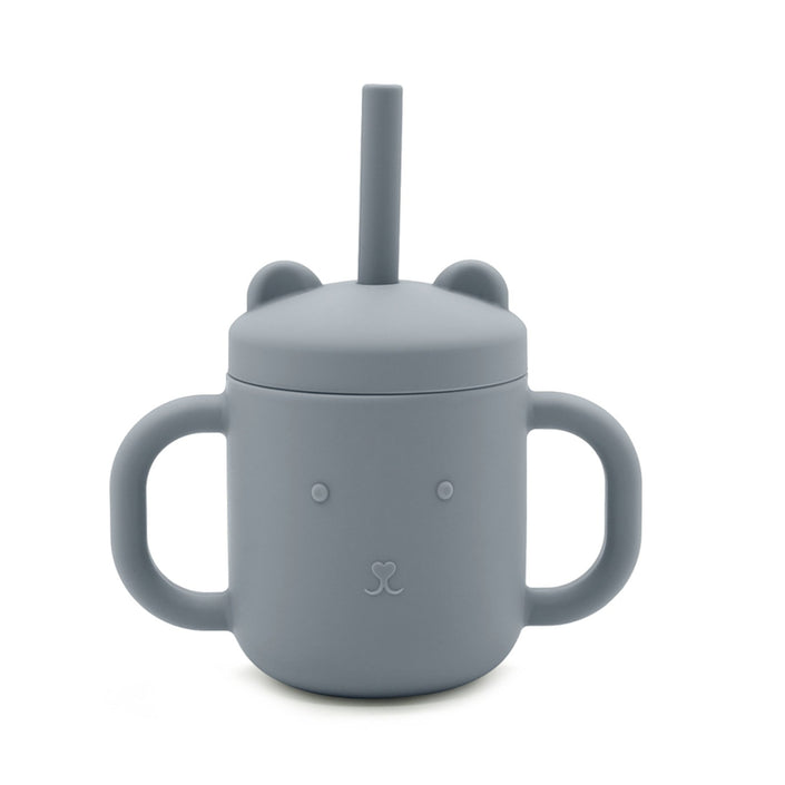 Silicone straw cup with handles trade winds