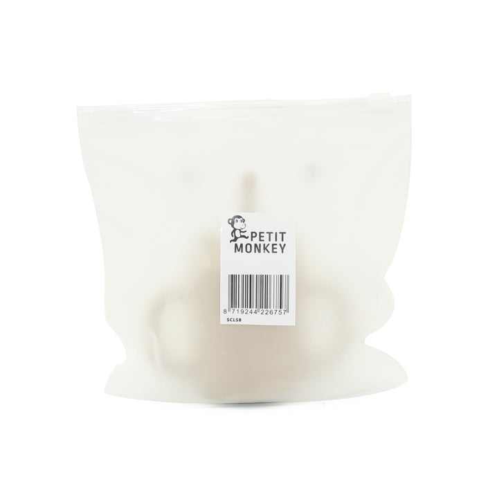 Silicone straw cup with handles taupe