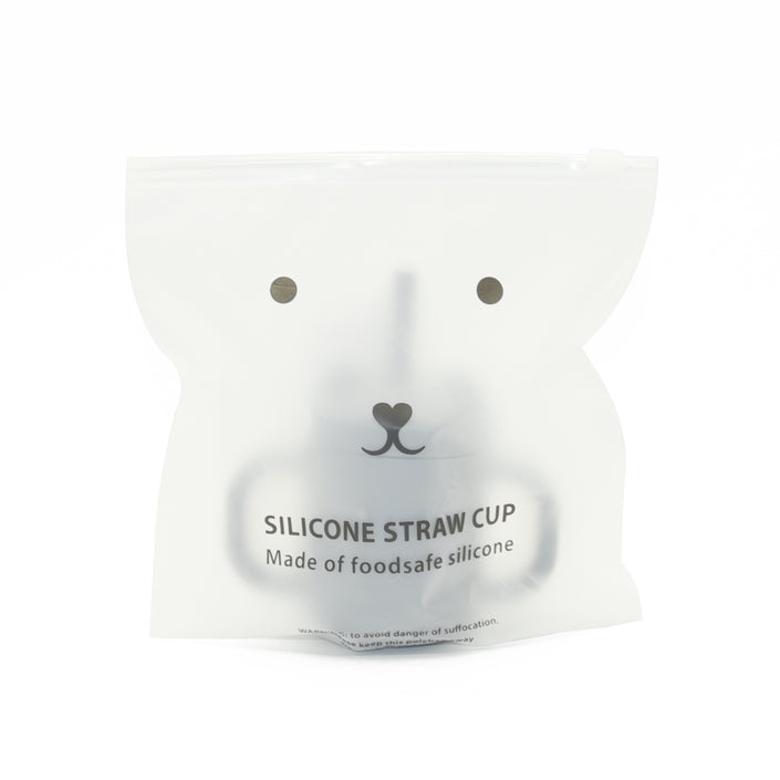 Silicone straw cup with handles trade winds