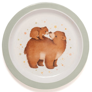 Melamine plate bear and starsMPB41b