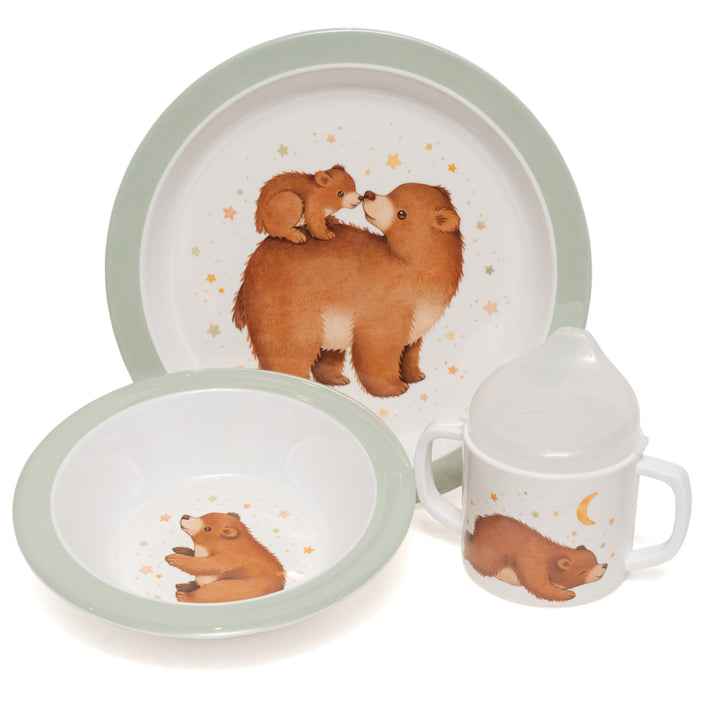 Melamine plate bear and starsMPB41h