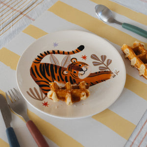 Melamine plate smiling tiger MP42