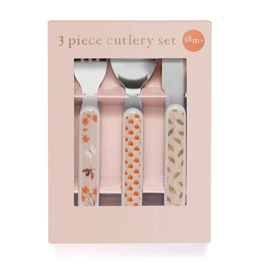 Cutlery set animal craddle pink