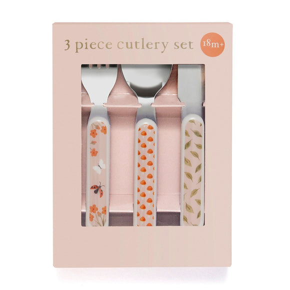 Cutlery set animal craddle pink