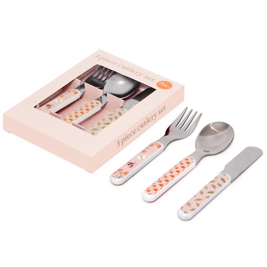 Cutlery set animal craddle pink