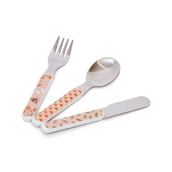 Cutlery set animal craddle pink