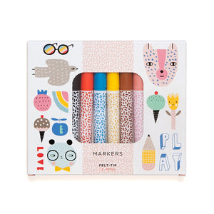 12 felt tip markers 6 yrs+