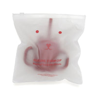 Silicone straw cup with handles mahogany rose