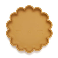 Silicone suction plate lion ochre