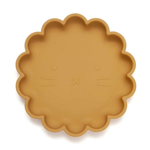 Silicone suction plate lion ochre
