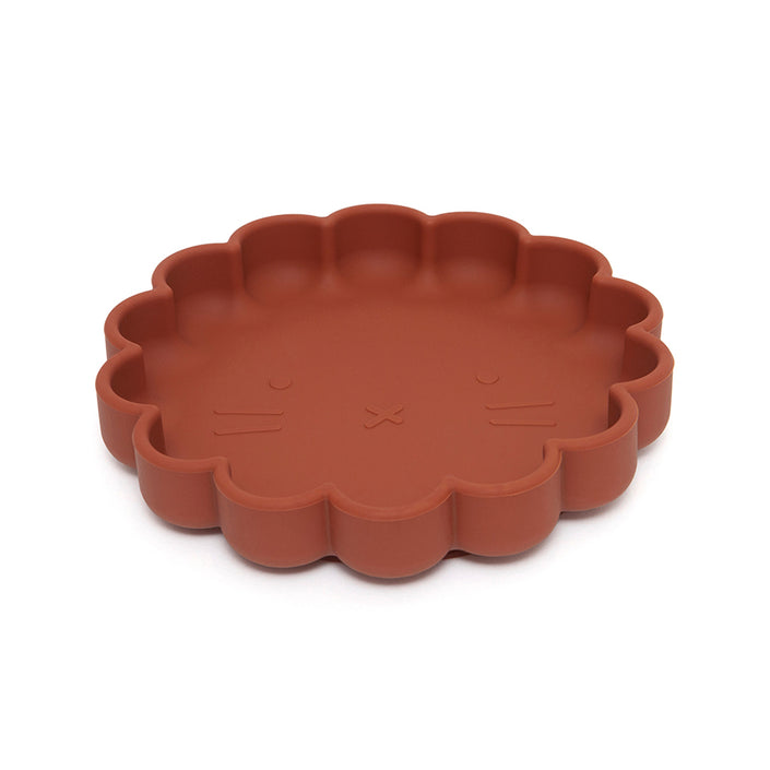 Silicone suction plate lion baked clay