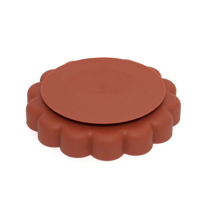 Silicone suction plate lion baked clay