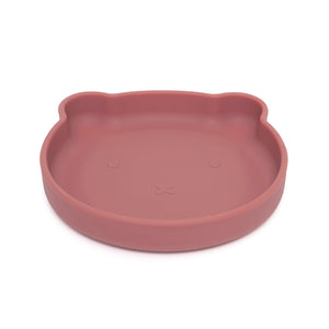 Silicone suction plate bear mahogany rose