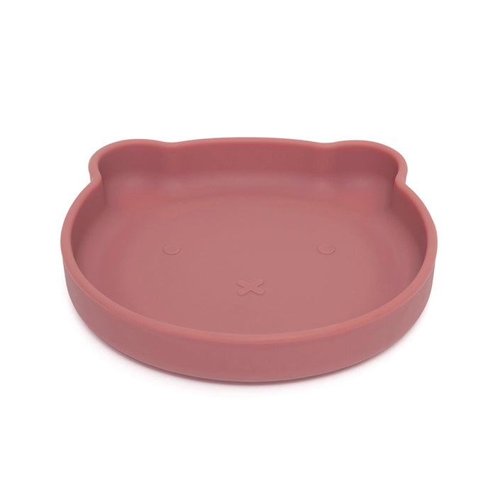 Silicone suction plate bear mahogany rose
