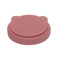 Silicone suction plate bear mahogany rose