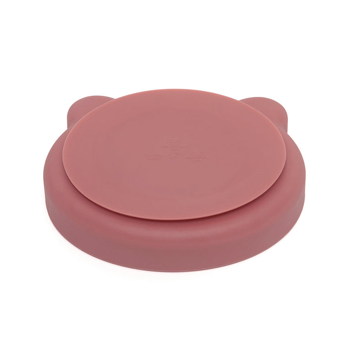 Silicone suction plate bear mahogany rose