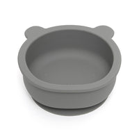 Silicone suction bowl bear pewter green