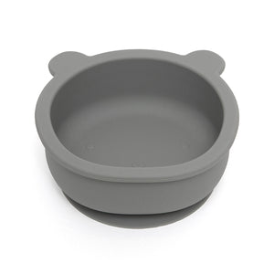Silicone suction bowl bear pewter green