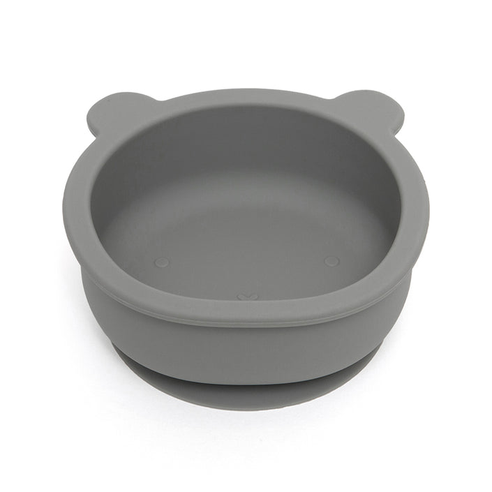 Silicone suction bowl bear pewter green