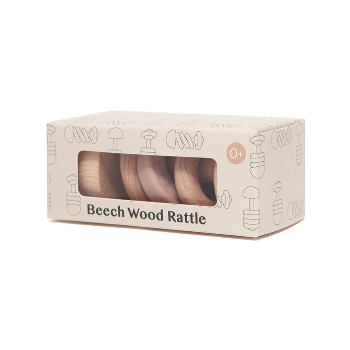 Beech wood rattle pink  0 yrs+